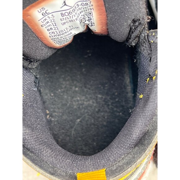 Jordan 1 Retro High OG Sneakers Black/Yellow/Red Kids Size 6C Red Yellow B&W - Picture 6 of 9